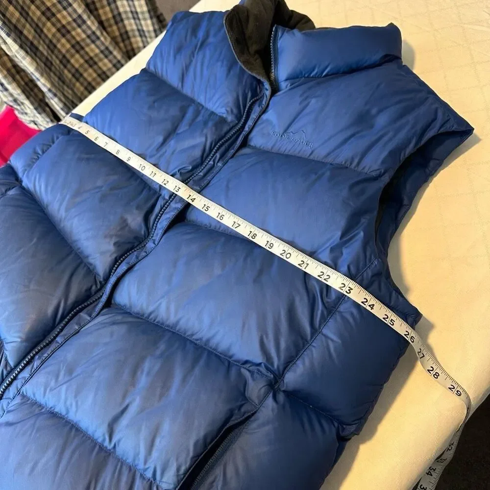 Eddie‎ Bauer Goose Down Blue Puffer Vest Mens XL Nylon Shell EB700 Fill Gropcore